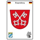 Schild Motiv "Regensburg" Wappen Landkarte 20 x...