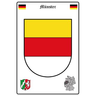 Schild Motiv "Münster" Wappen Landkarte 20 x 30 cm 