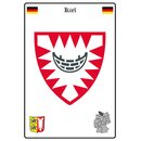 Schild Motiv "Kiel" Wappen Landkarte 20 x 30 cm 