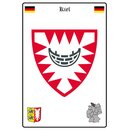 Schild Motiv "Kiel" Wappen Landkarte 20 x 30 cm