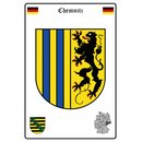 Schild Motiv "Chemnitz" Wappen Landkarte 20 x...