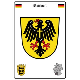 Schild Motiv "Rottweil" Wappen Landkarte 20 x 30 cm 