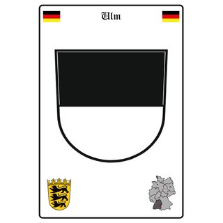 Schild Motiv "Ulm" Wappen Landkarte 20 x 30 cm 