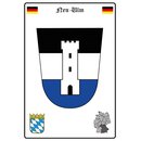 Schild Motiv "Neu-Ulm" Wappen Landkarte 20 x 30...