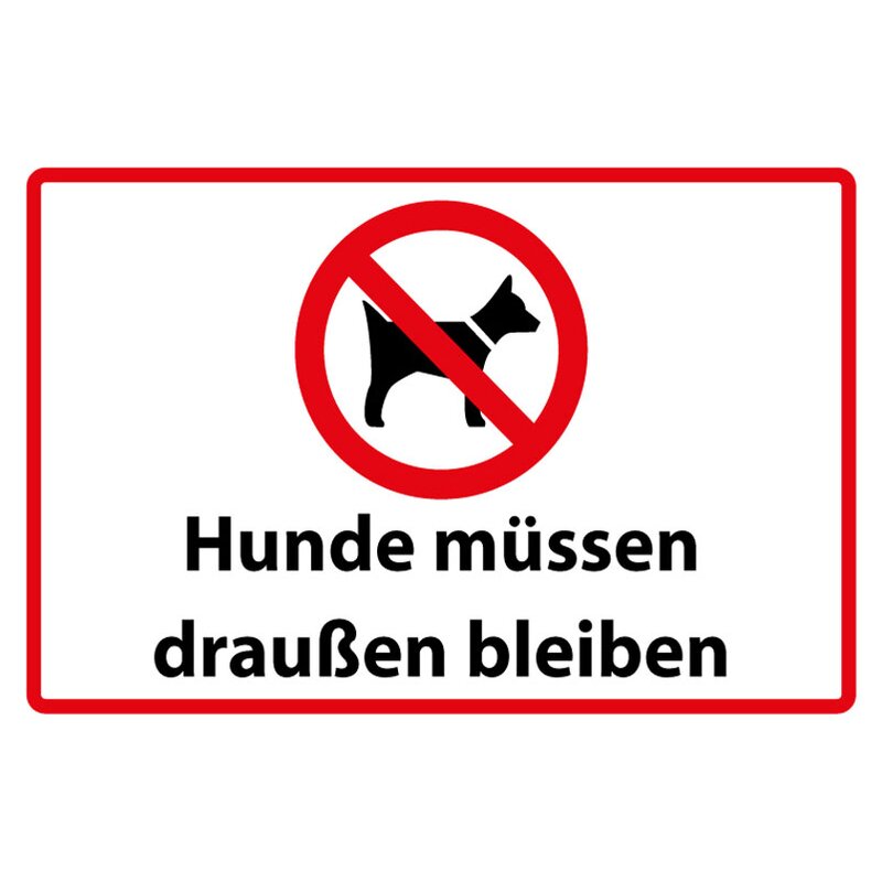 Blechschild 20x30 cm Verbot für Hunde