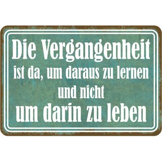 Schild Spruch "Vergangenheit da, um daraus zu lernen" 20 x 30 cm 