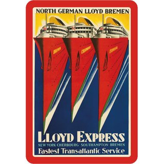 Schild Motiv "North German Lloyd Bremen" Schiff 20 x 30 cm 