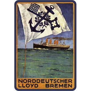 Schild Motiv "Norddeutscher Lloyd Bremen" Schiff See 20 x 30 cm