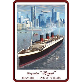 Schild Motiv "Havre New York, Dampfschiff" 20 x 30 cm 