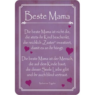 Schild Spruch "Beste Mama, die Seele Liebe gibt" 20 x 30 cm 
