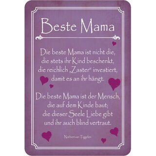 Schild Spruch "Beste Mama, die Seele Liebe gibt" 20 x 30 cm