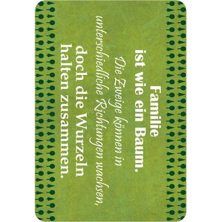 Schild Spruch "Familie ist wie Baum, Zweige unterschiedliche Richtung" 20 x 30 cm