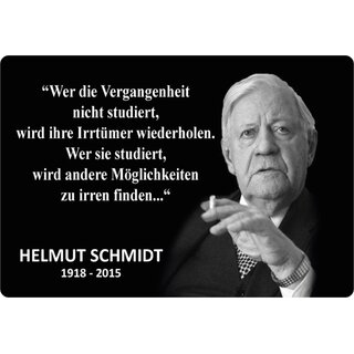 Schild Zitat "Vergangenheit studiert, andere Möglichkeiten irren" Helmut Schmidt 20 x 30 cm 