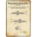 Schild Motiv "Design for a trumpet, Blasinstrument...