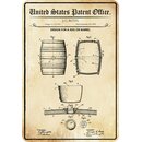 Schild Motiv "Design for a keg or barrel, Fass...