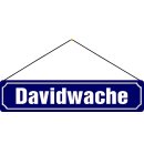 Schild Hamburg Davidwache 46 x 10 cm Blechschild blau mit...