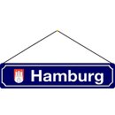 Schild Stadt "Hamburg" 46 x 10 cm Blechschild...