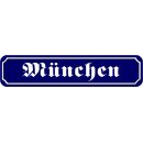 Schild Stadt "München" 46 x 10 cm blau