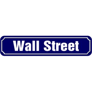 Schild Straße "Wall Street" 46 x 10 cm blau