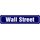 Schild Straße "Wall Street" 46 x 10 cm blau