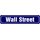 Schild Straße "Wall Street" 46 x 10 cm blau