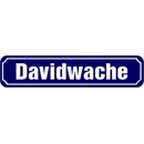 Schild Hamburg "Davidwache" 46 x 10 cm blau