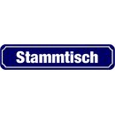 Schild Spruch "Stammtisch" 46 x 10 cm blau