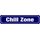 Schild Spruch "Chill Zone" 46 x 10 cm blau