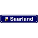 Schild Bundesland "Saarland" 46 x 10 cm blau...