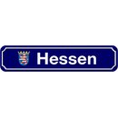 Schild Bundesland "Hessen" 46 x 10 cm blau mit...