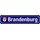 Schild Bundesland "Brandenburg" 46 x 10 cm blau mit Wappen