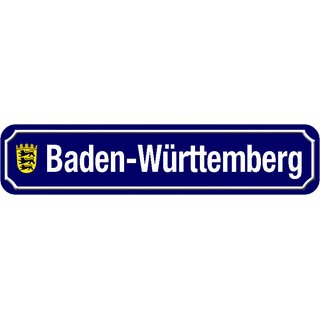 Schild Bundesland "Baden-Württemberg" 46 x 10 cm blau mit Wappen