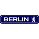 Schild Stadt "Berlin" 46 x 10 cm blau mit Bär
