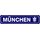 Schild Stadt "München" 46 x 10 cm blau mit Mönch