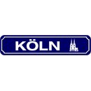Schild Stadt "Köln" 46 x 10 cm blau mit Dom