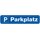 Hinweisschild "Parkplatz" 46 x 10 cm blau