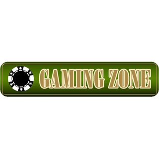 Schild Spruch "Gaming Zone" 46 x 10 cm grün