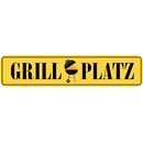 Schild Spruch "Grillplatz" 46 x 10 cm gelb mit...