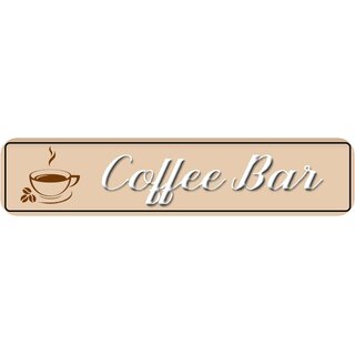 Schild Spruch "Coffee Bar" 46 x 10 cm beige