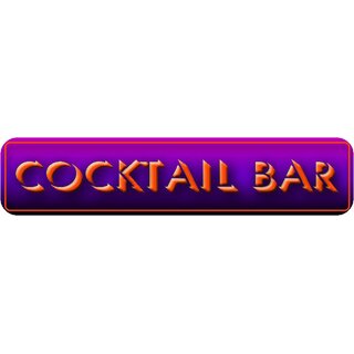 Schild Spruch "Cocktail Bar" 46 x 10 cm lila