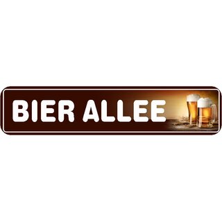 Schild Spruch "Bier Allee" 46 x 10 cm braun