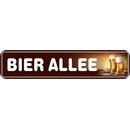 Schild Spruch "Bier Allee" 46 x 10 cm braun