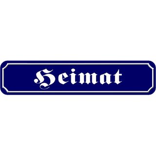 Schild Spruch "Heimat" 46 x 10 cm blau