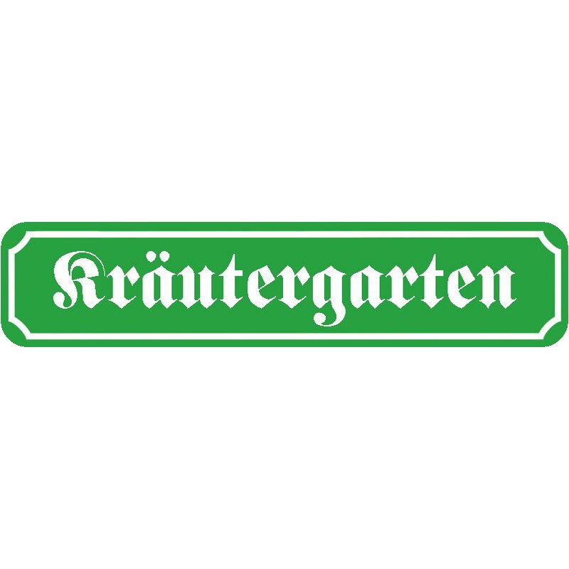 Schild Spruch &ldquo;Kräutergarten&rdquo; 46 x 10 cm grün, 9,49