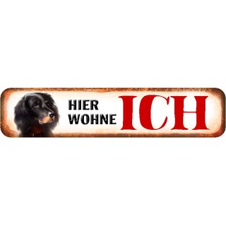 Schild Spruch "Hier wohne ich" Cocker Spaniel 46 x 10 cm