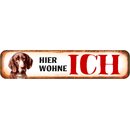 Schild Spruch "Hier wohne ich" Pointer 46 x 10 cm 