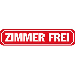 Schild Spruch "Zimmer frei" 46 x 10 cm rot