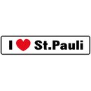 Schild Spruch "I love St. Pauli" 46 x 10 cm...
