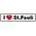 Schild Spruch "I love St. Pauli" 46 x 10 cm weiß