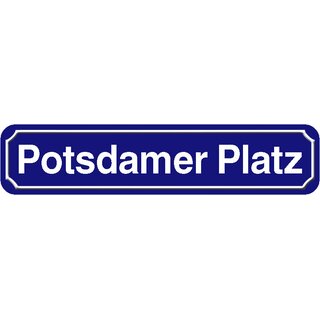 Schild "Potsdamer Platz" 46 x 10 cm blau Straße Berlin